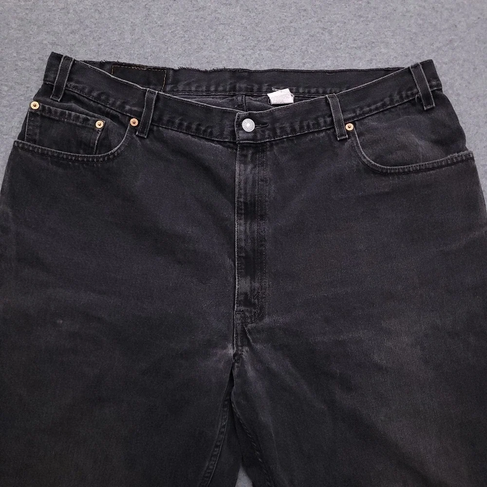 Levis 560 Jeans Mens 42x32 (40x31) Loose Fit Tapered Leg Black Distressed